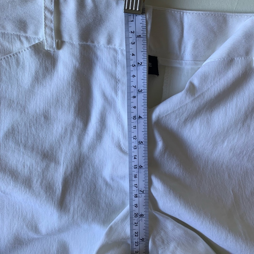 🆕 LARRY LEVINE White Pants Barrel Carrot Tapered Leg Cropped 2 Ankle Cotton 10 - Picture 7 of 8